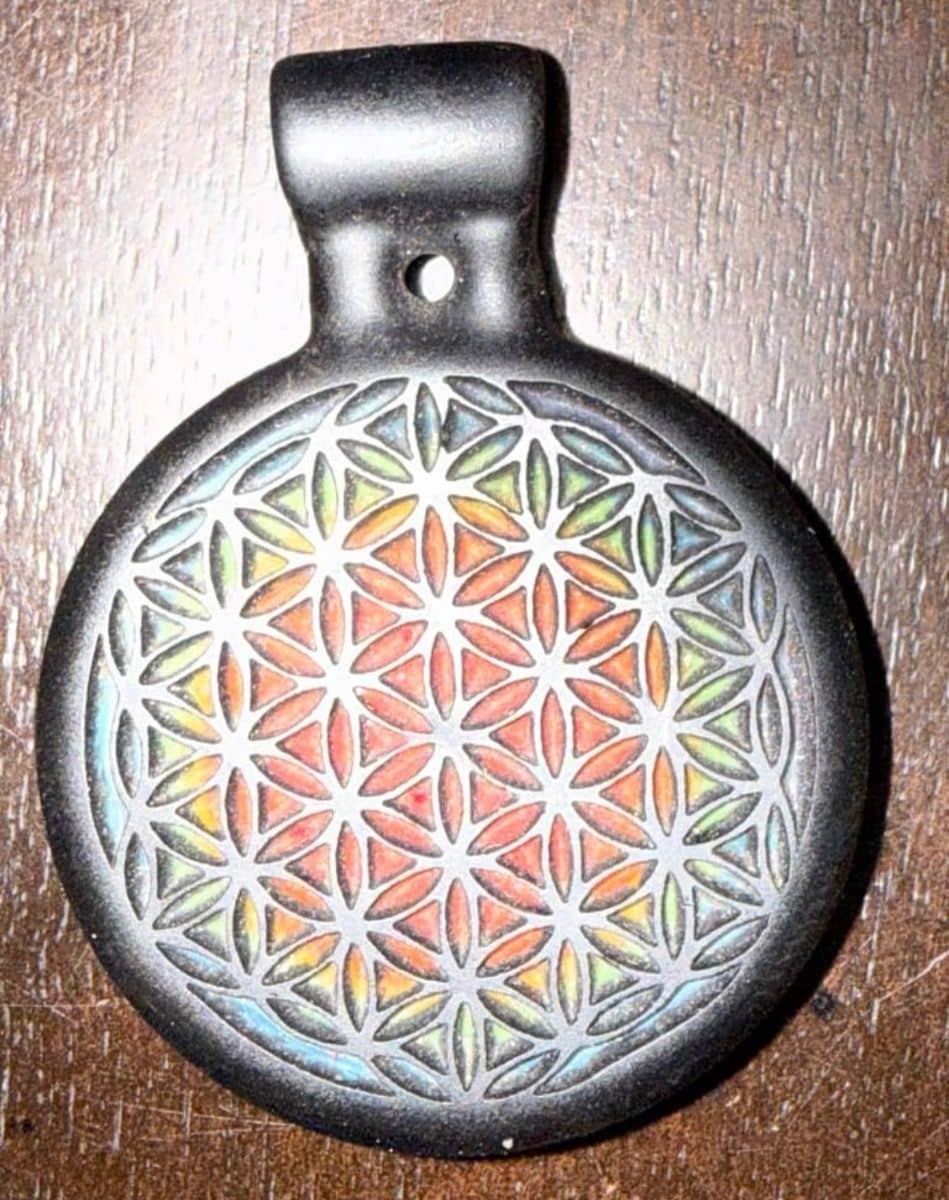 Etched 3d Matte Black Pendant