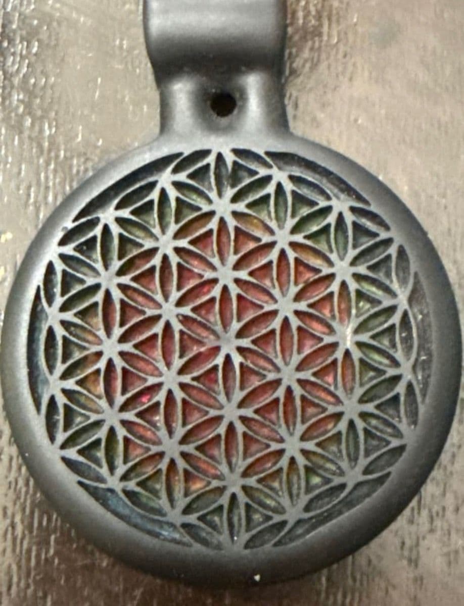 Etched 3d Matte Black Pendant