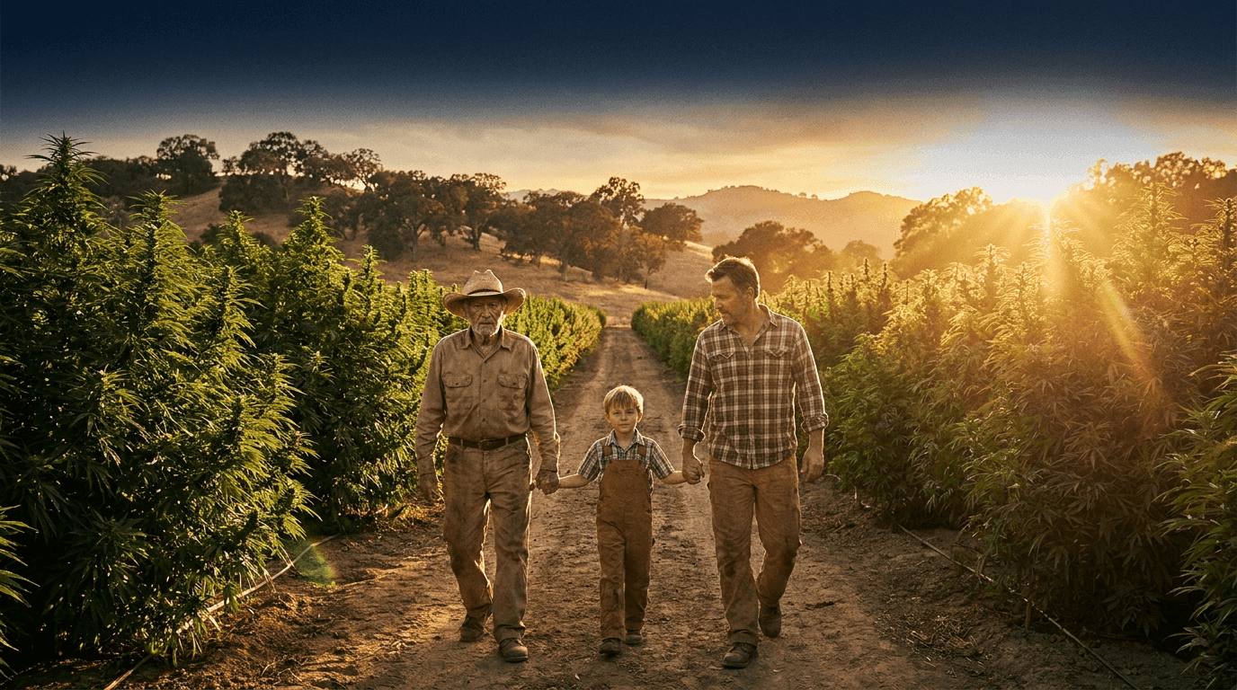 Father's Day — California sunset, a father and son by the ocean